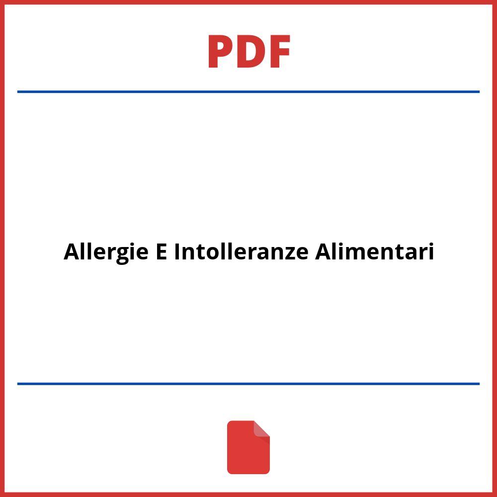 Allergie E Intolleranze Alimentari Pdf