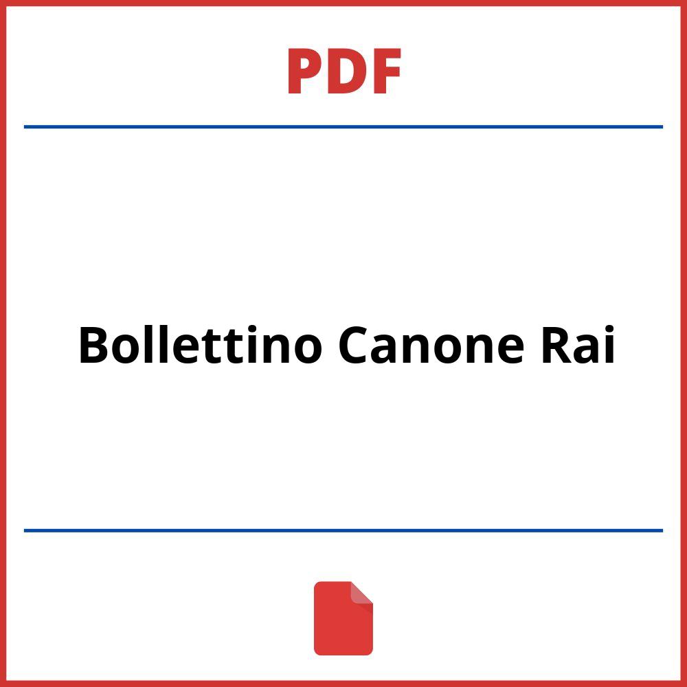 Bollettino Canone Rai Pdf