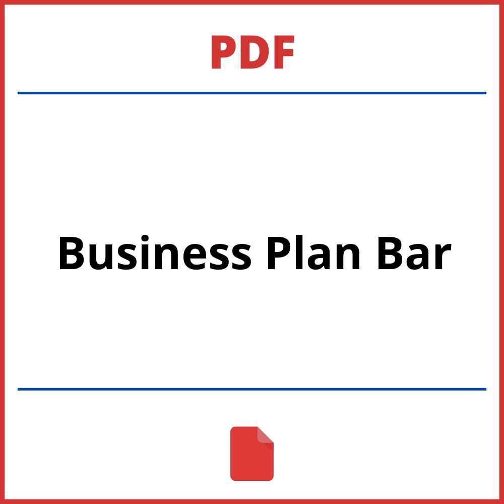 business plan d'un bar pdf