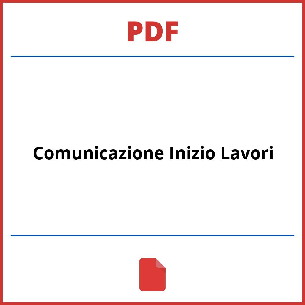 Comunicazione Inizio Lavori Pdf