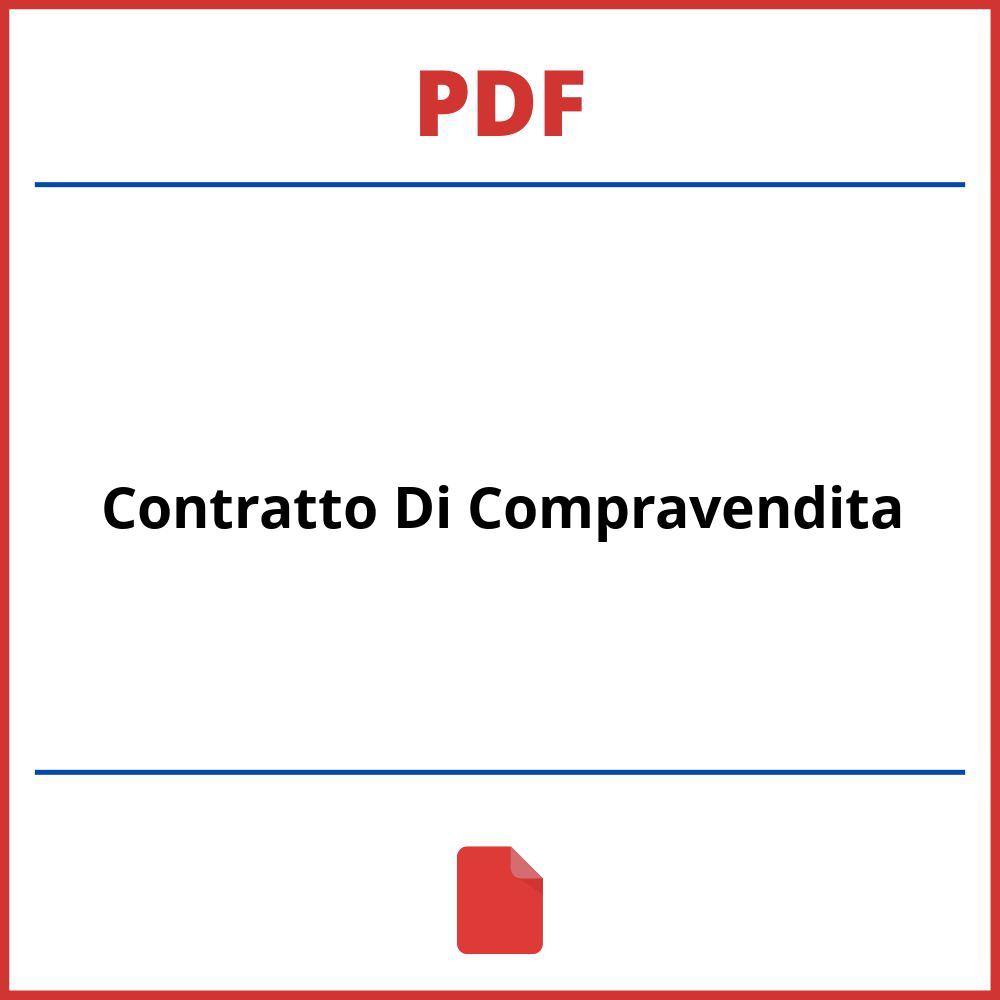 Contratto Di Compravendita Pdf