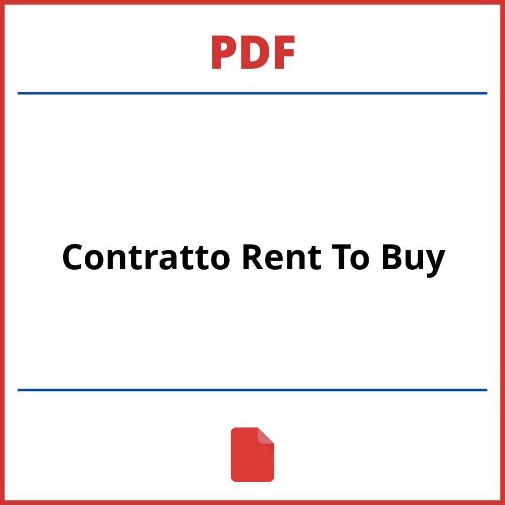 Contratto Rent To Buy Pdf