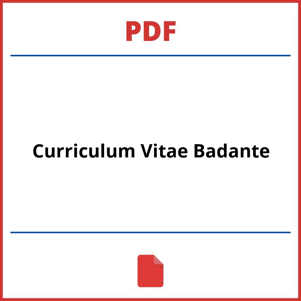 Curriculum Vitae Badante Pdf