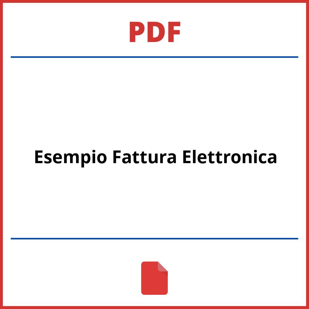 Esempio Fattura Elettronica Pdf