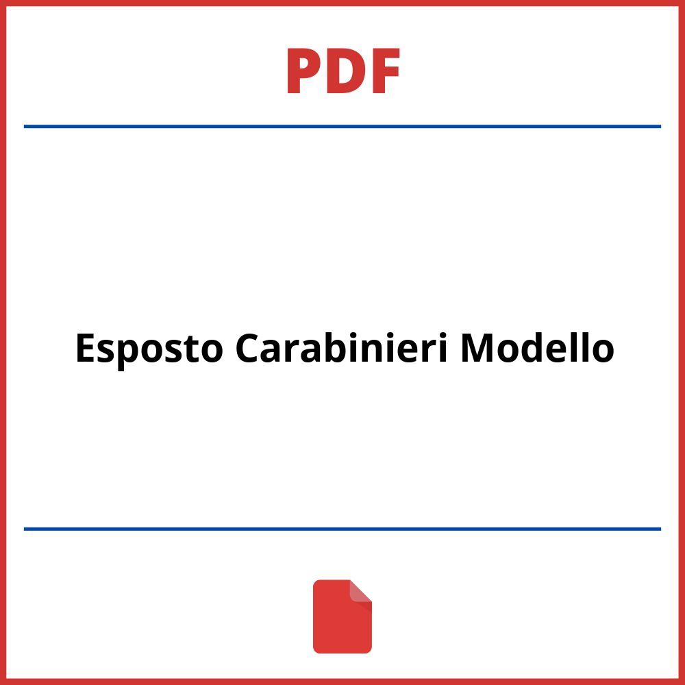 Esposto Carabinieri Modello Pdf