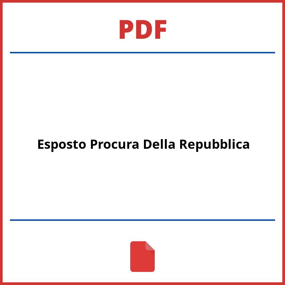 Esposto Procura Della Repubblica Pdf