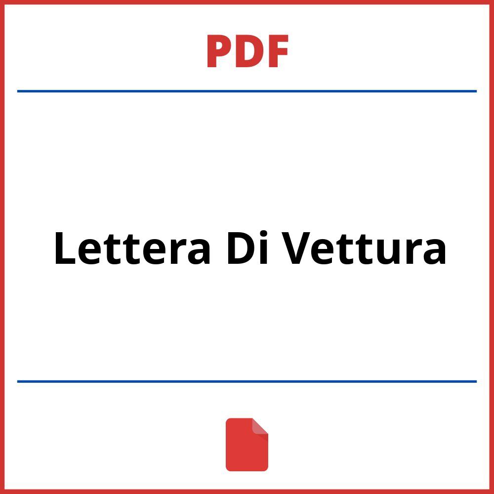Lettera Di Vettura Pdf