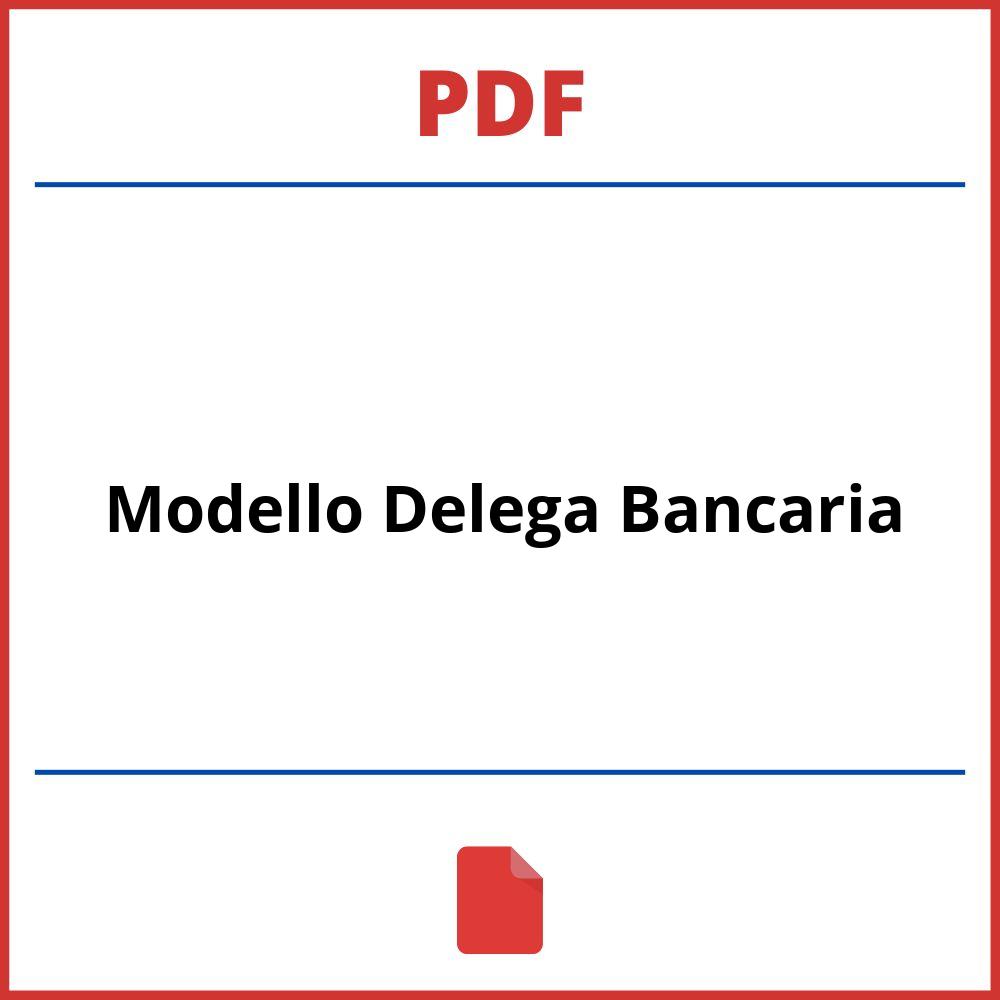 Modello Delega Bancaria Pdf