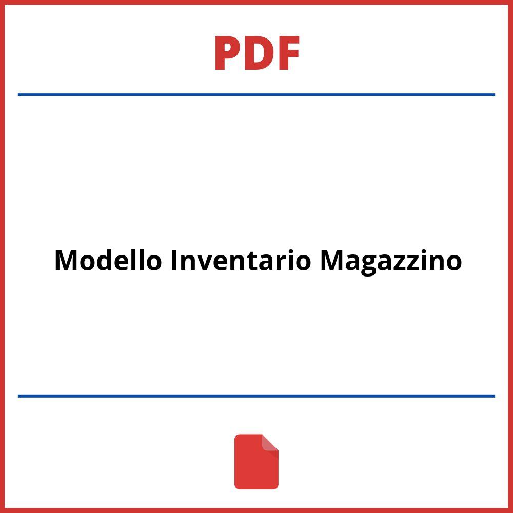 Modello Inventario Magazzino Pdf