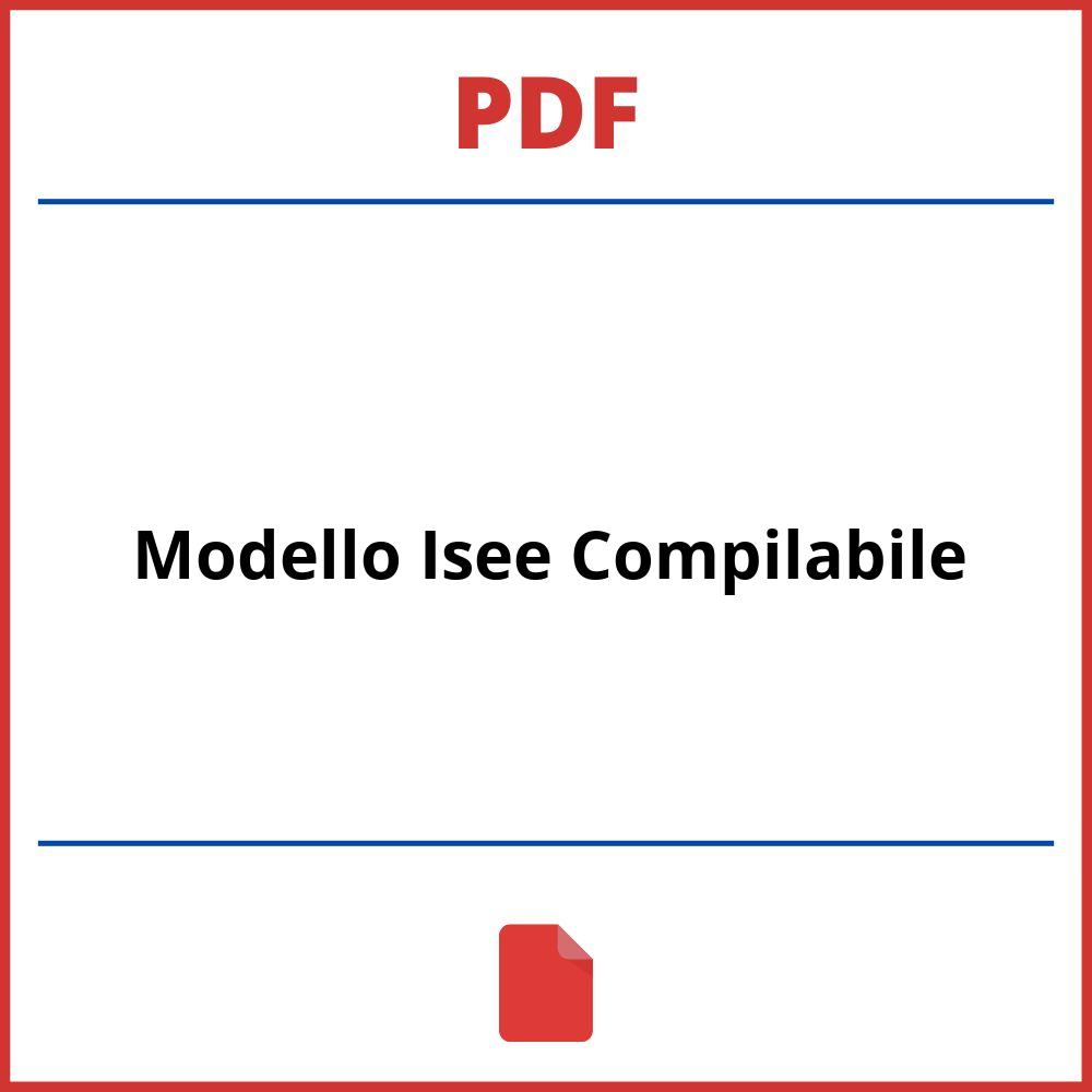 Modello Isee Pdf Compilabile