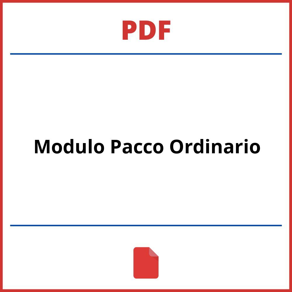 Modulo Pacco Ordinario Pdf