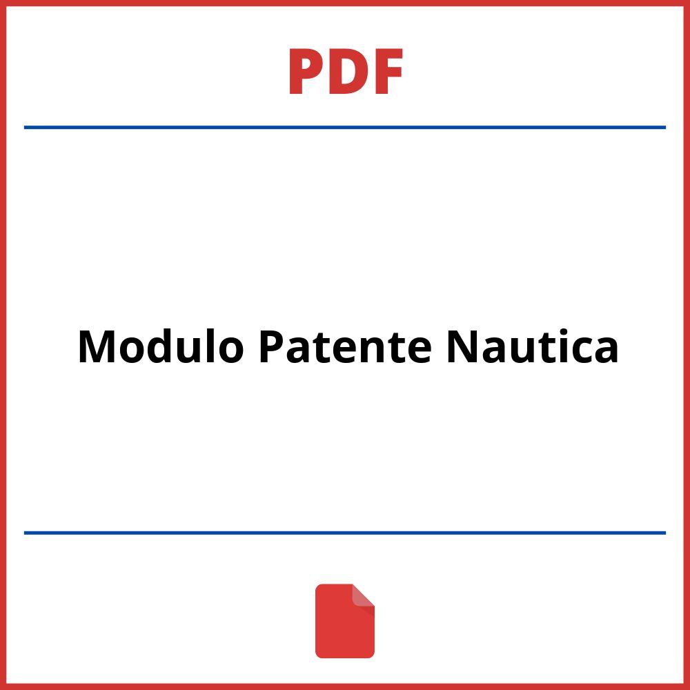 Modulo Patente Nautica Pdf