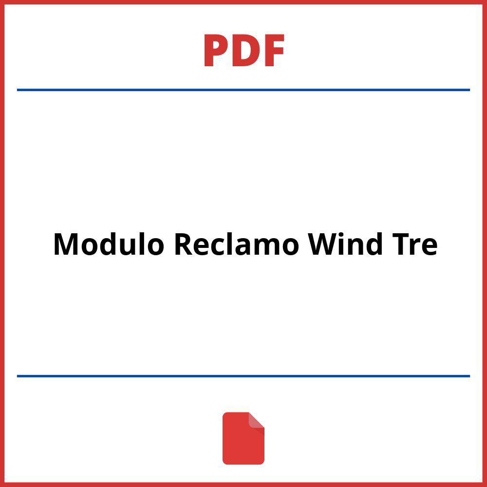 Modulo Reclamo Wind Tre Pdf