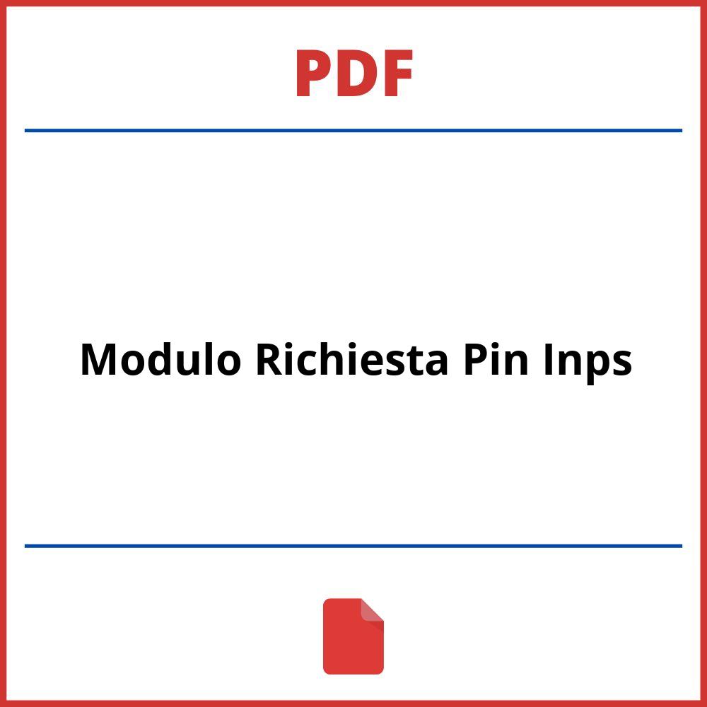 Modulo Richiesta Pin Inps Pdf