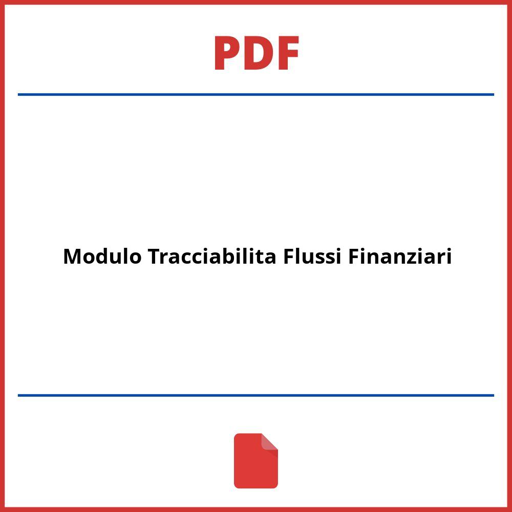 Modulo Tracciabilità Flussi Finanziari Pdf